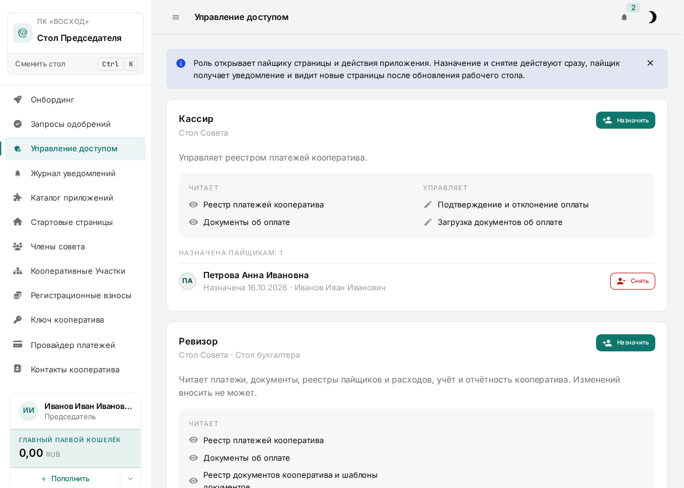Роль назначена